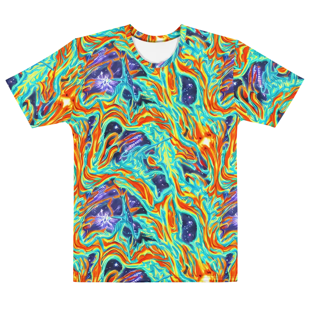 Ultramarine Ember on Men's Cotton Crew Neck T-Shirt — Front