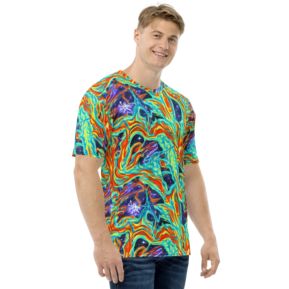 Ultramarine Ember on Men's Crew Neck T-Shirt — Right