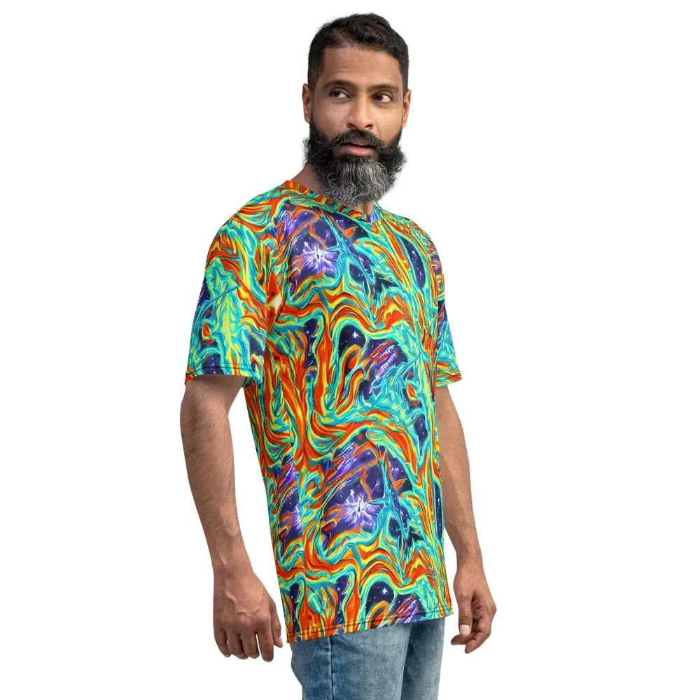 Ultramarine Ember on Men's Crew Neck T-Shirt — Right