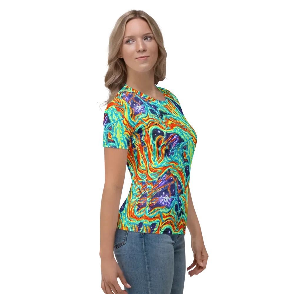 Ultramarine Ember on Women's Crew Neck T-Shirt — Right