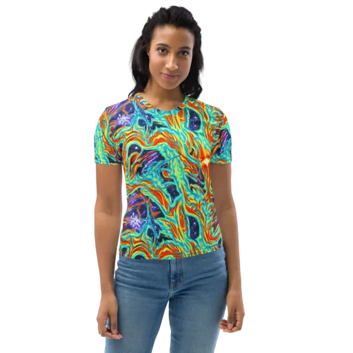 Ultramarine Ember on a Women's Crew Neck T-Shirt