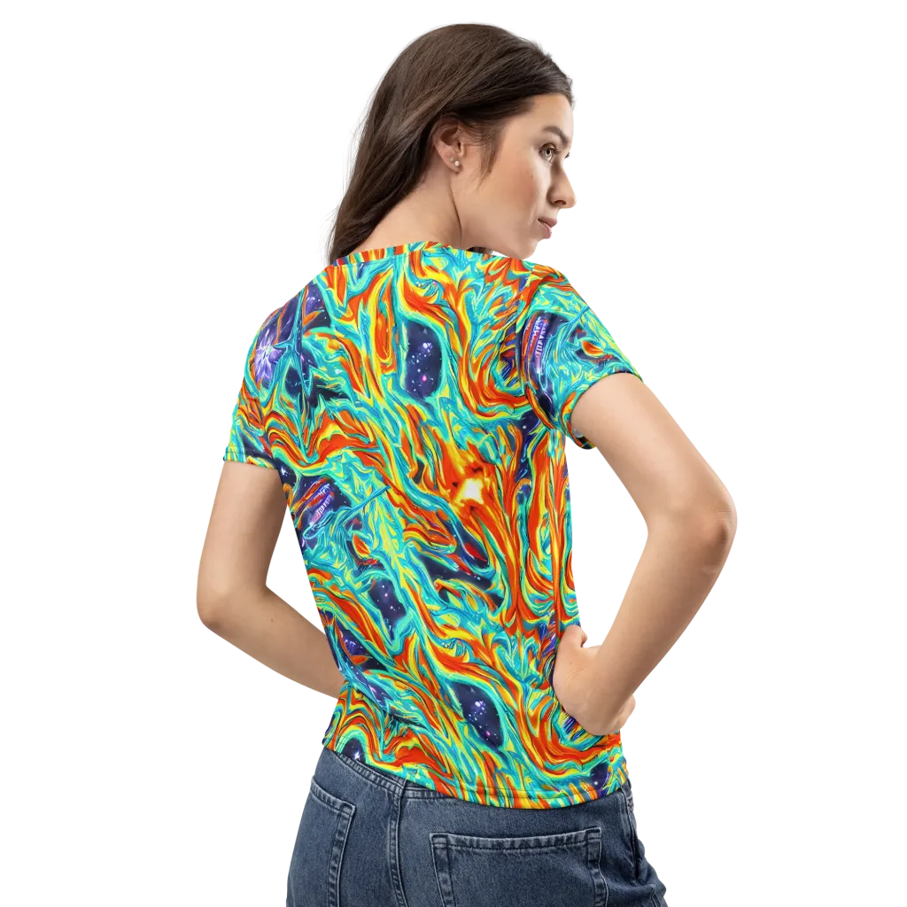 Ultramarine Ember on Women's Crew Neck T-Shirt — Back