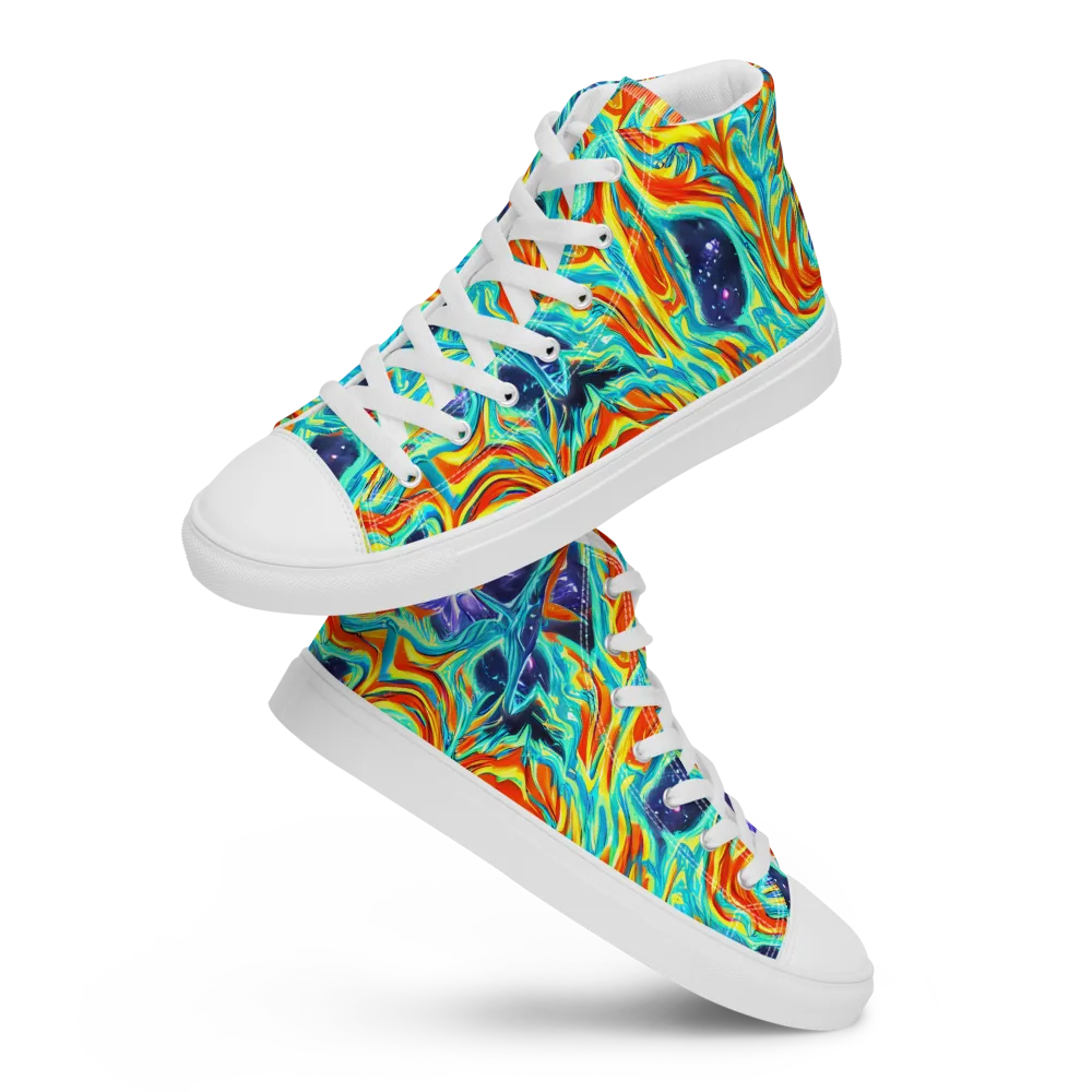 Ultramarine Ember on Women's High Top Canvas Shoes — Front