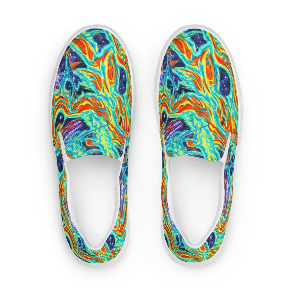 Ultramarine Ember on Men's Slip-On Canvas Shoes — Front