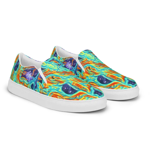 Ultramarine Ember on a Men's Slip-On Canvas Shoes
