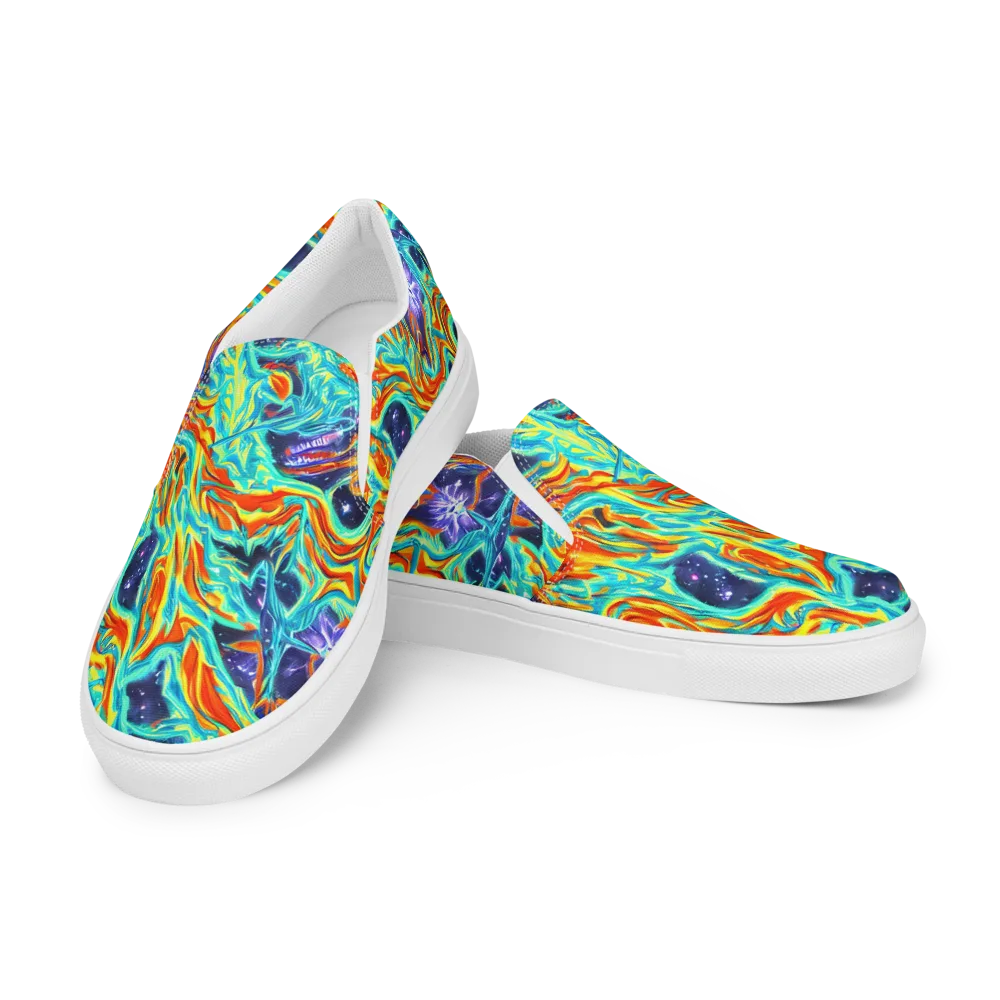 Ultramarine Ember on Men's Slip-On Canvas Shoes — Left Front