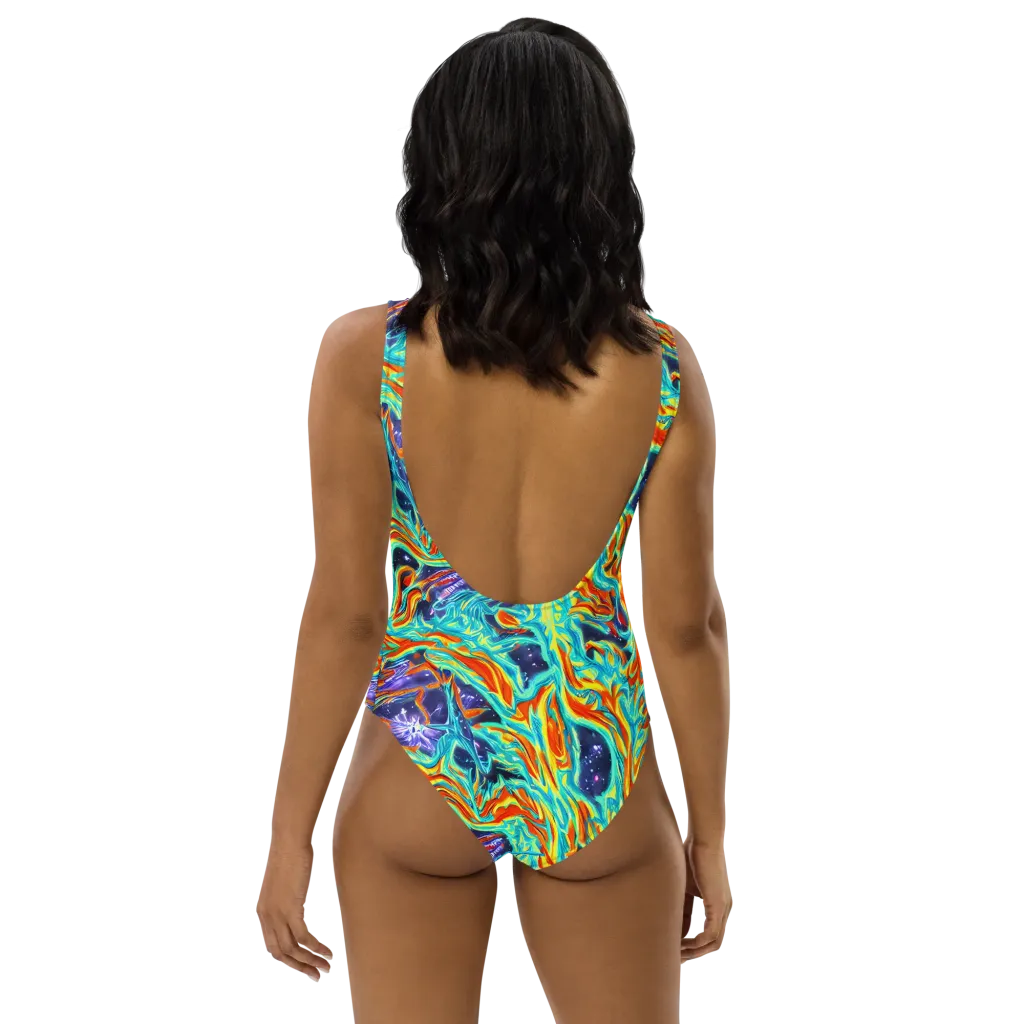 Ultramarine Ember on One-Piece Swimsuit — Back