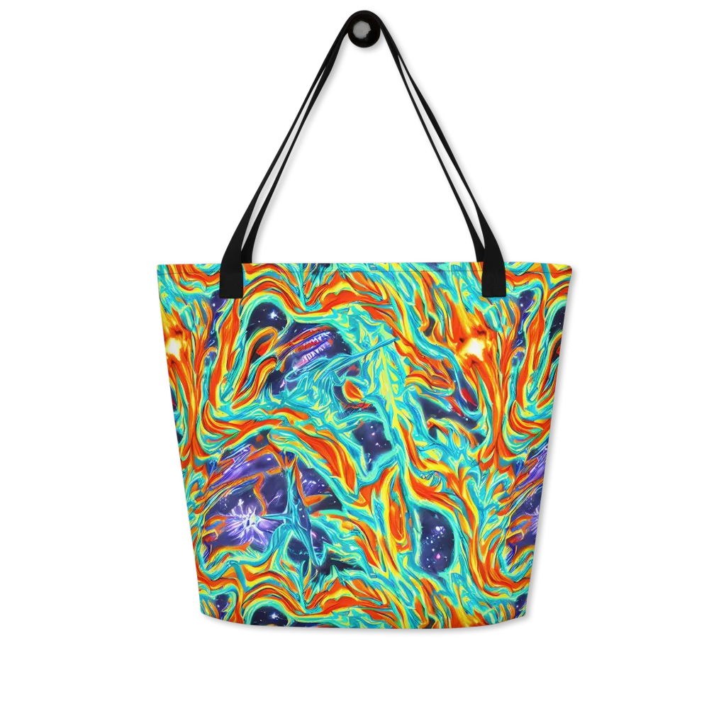 Ultramarine Ember on Large Tote Bag W/ Pocket — Front