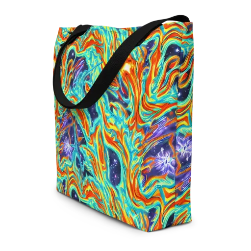 Ultramarine Ember on a Large Tote Bag W/ Pocket