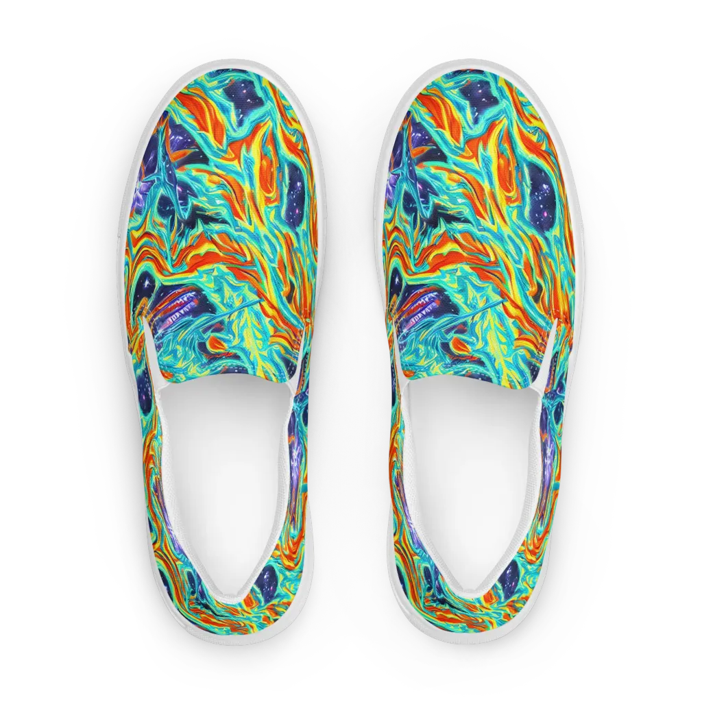 Ultramarine Ember on Women's Slip-On Canvas Shoes — Front