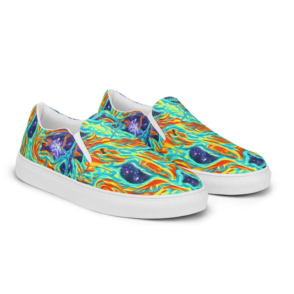 Ultramarine Ember on Women's Slip-On Canvas Shoes — Right Front