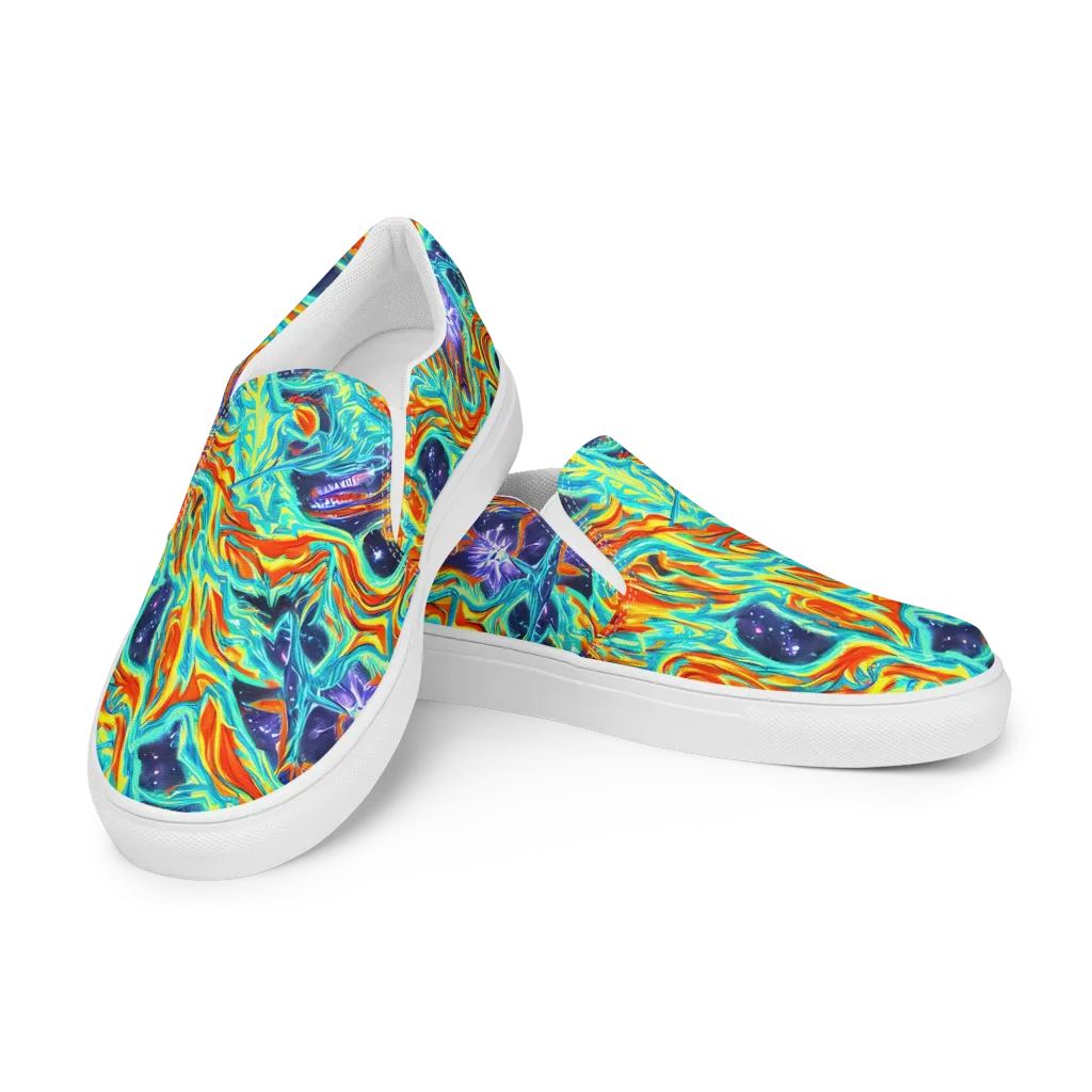 Ultramarine Ember on Women's Slip-On Canvas Shoes — Left Front