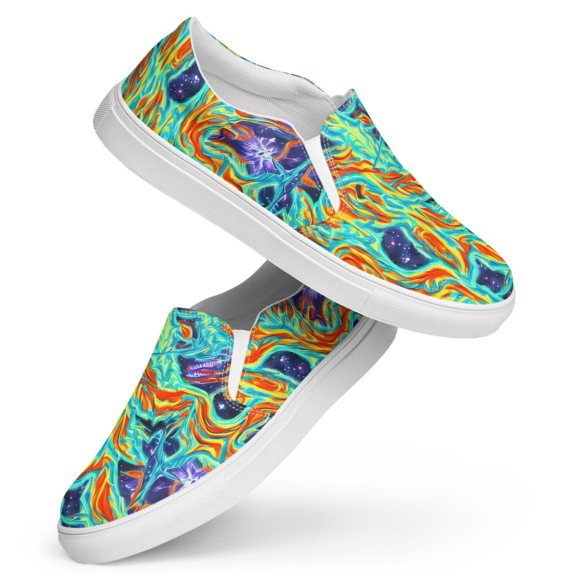 Ultramarine Ember on Women's Slip-On Canvas Shoes — Front