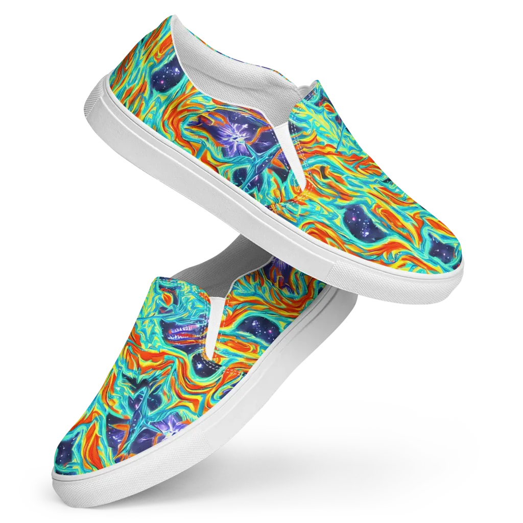 Ultramarine Ember on Women's Slip-On Canvas Shoes — Front