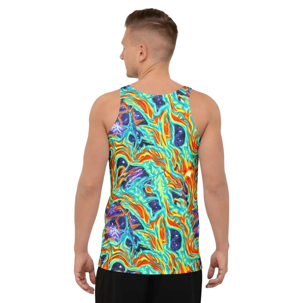 Ultramarine Ember on Men's Tank Top — Back