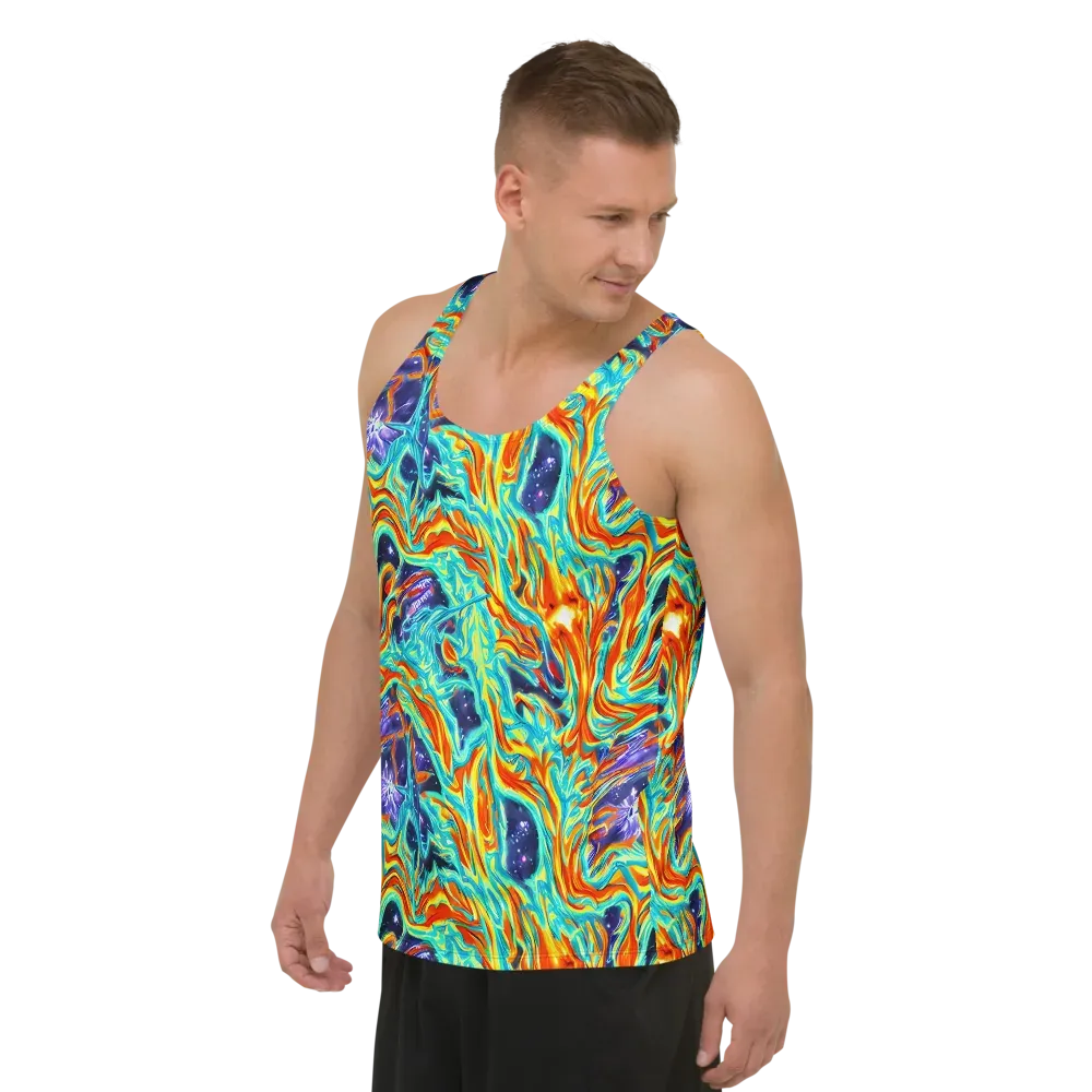 Ultramarine Ember on Men's Tank Top — Left Front