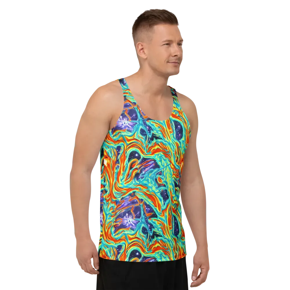 Ultramarine Ember on Men's Tank Top — Right Front
