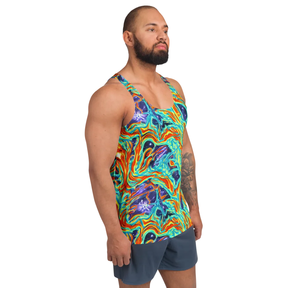 Ultramarine Ember on Men's Tank Top — Right Front