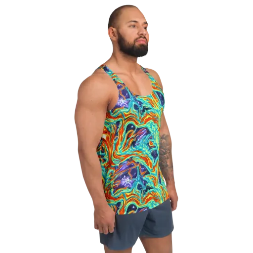Ultramarine Ember on a Men's Tank Top