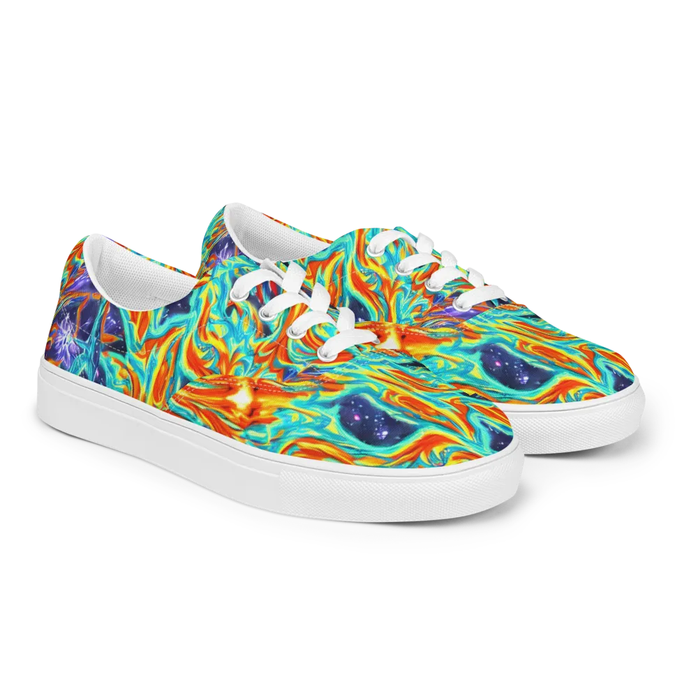 Ultramarine Ember on Men's Lace-Up Canvas Shoes — Right Front