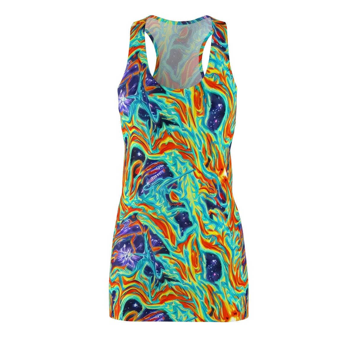 Ultramarine Ember on Racerback Dress — Front