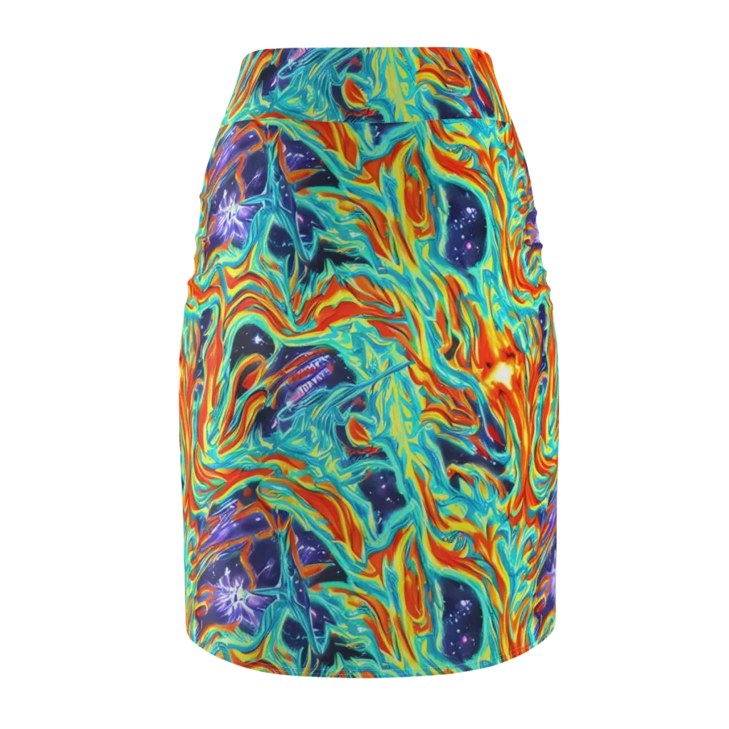 Ultramarine Ember on Pencil Skirt — Back