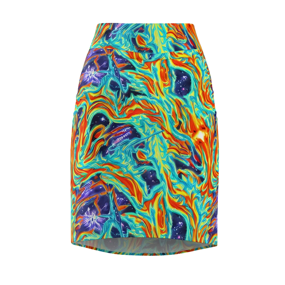 Ultramarine Ember on Pencil Skirt — Front
