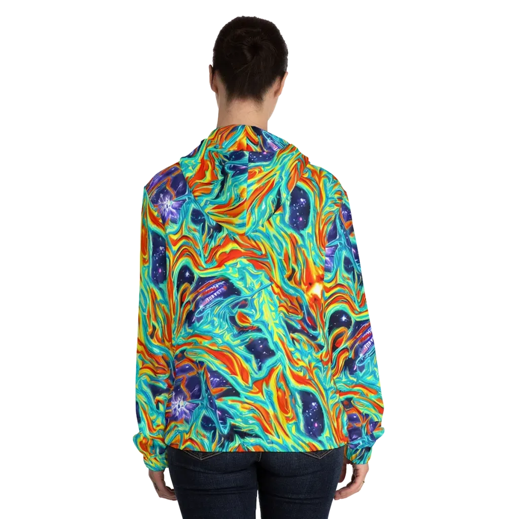 Ultramarine Ember on Women's Full-Zip Hoodie — Back On Person