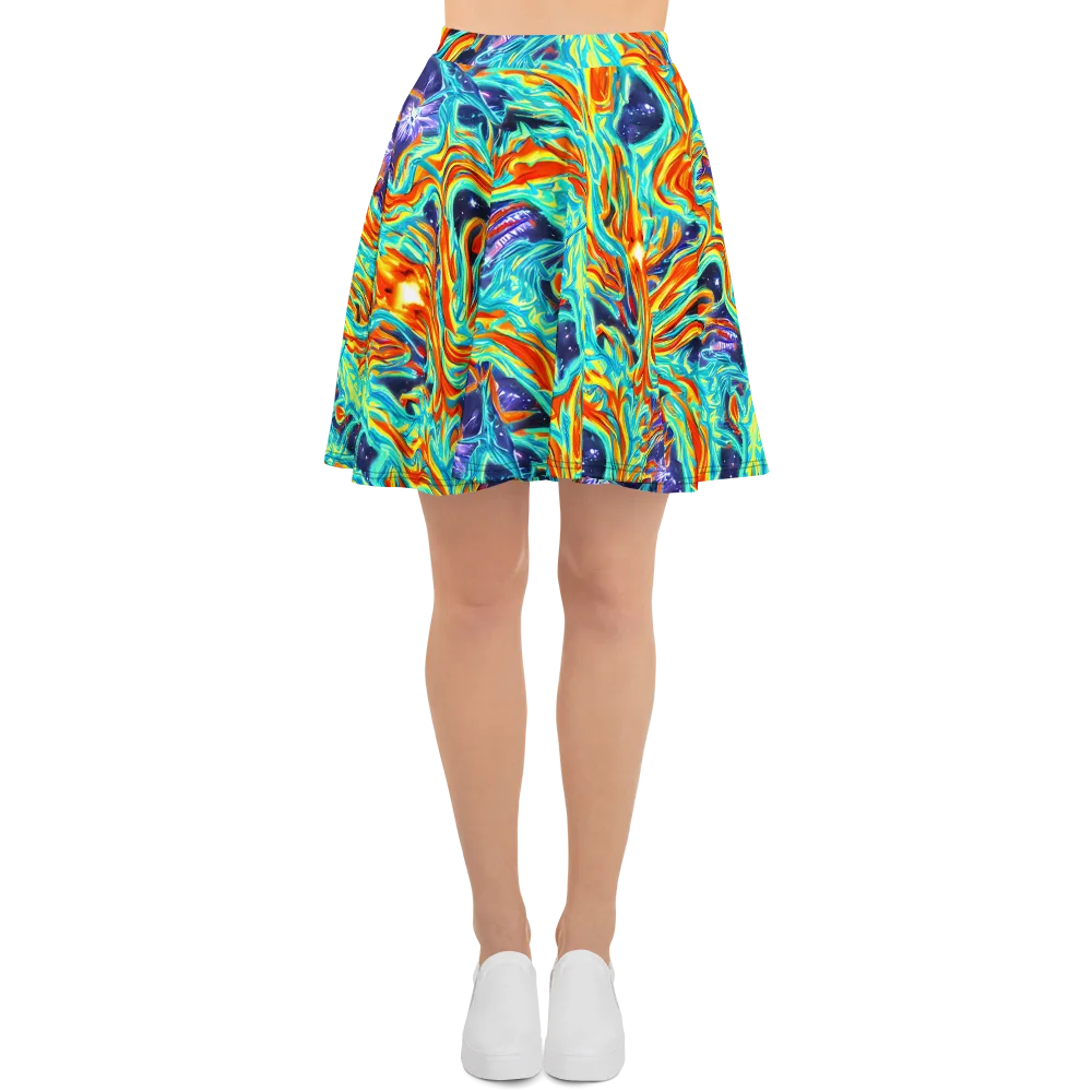Ultramarine Ember on Skater Skirt — Front