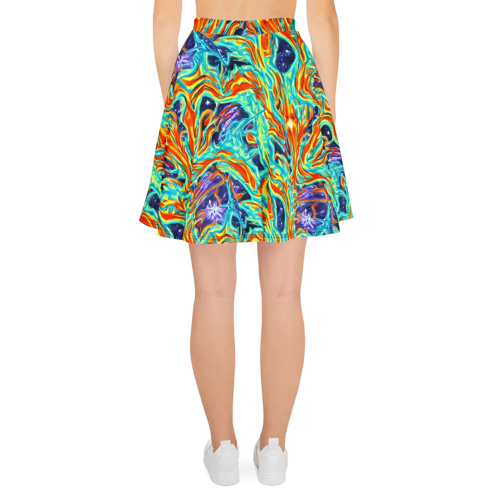 Ultramarine Ember on Skater Skirt — Back