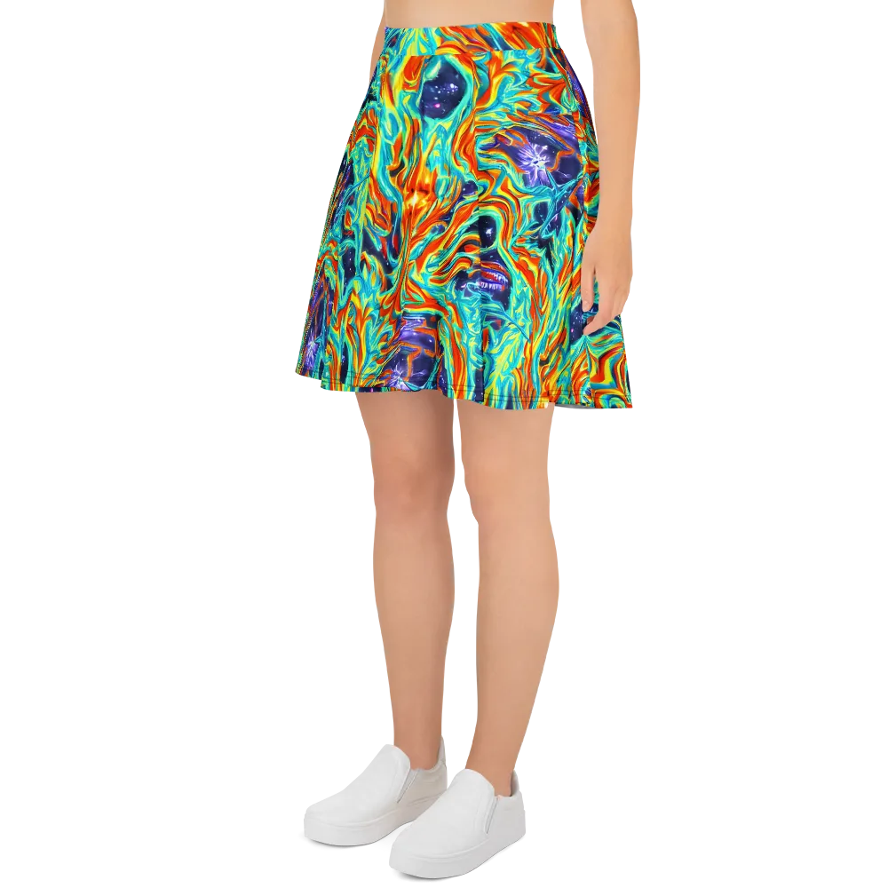 Ultramarine Ember on Skater Skirt — Left