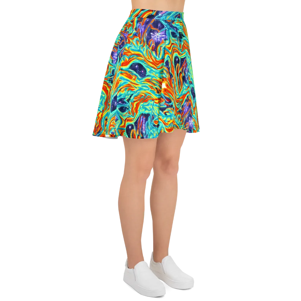 Ultramarine Ember on Skater Skirt — Right