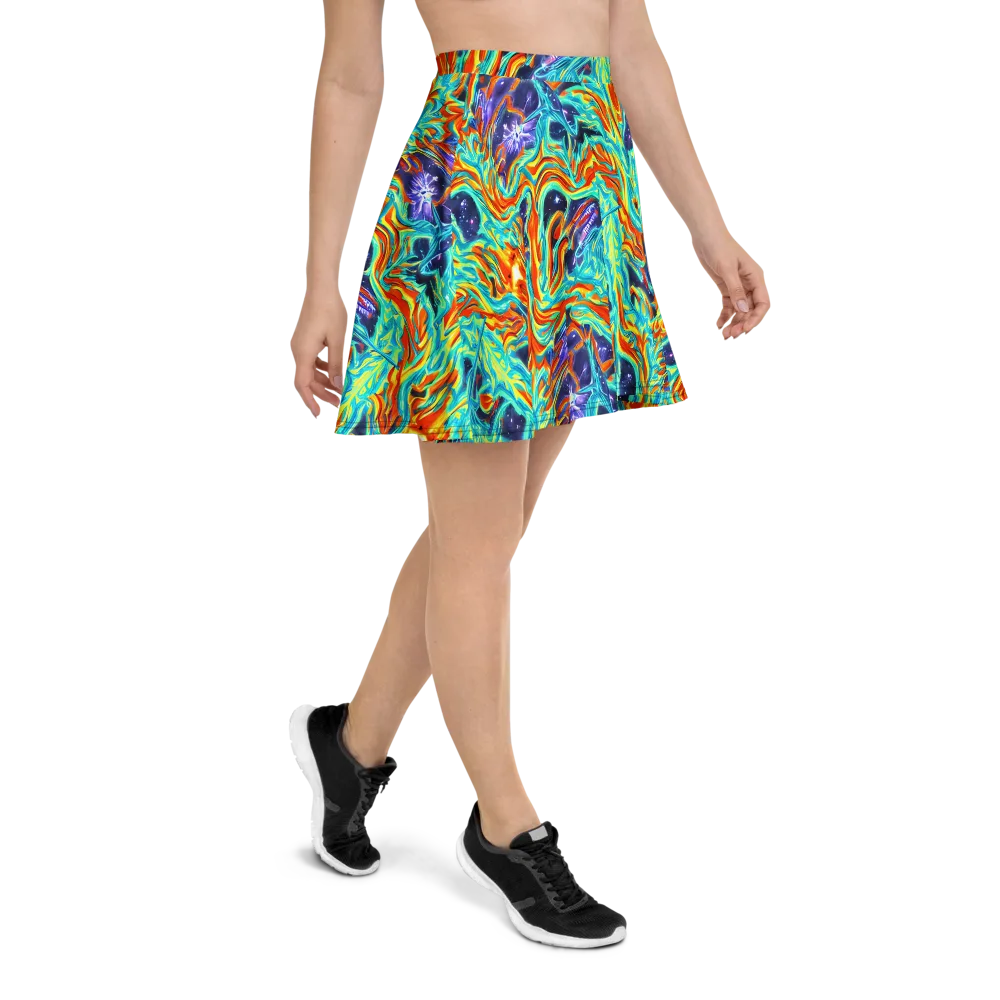 Ultramarine Ember on Skater Skirt — Right