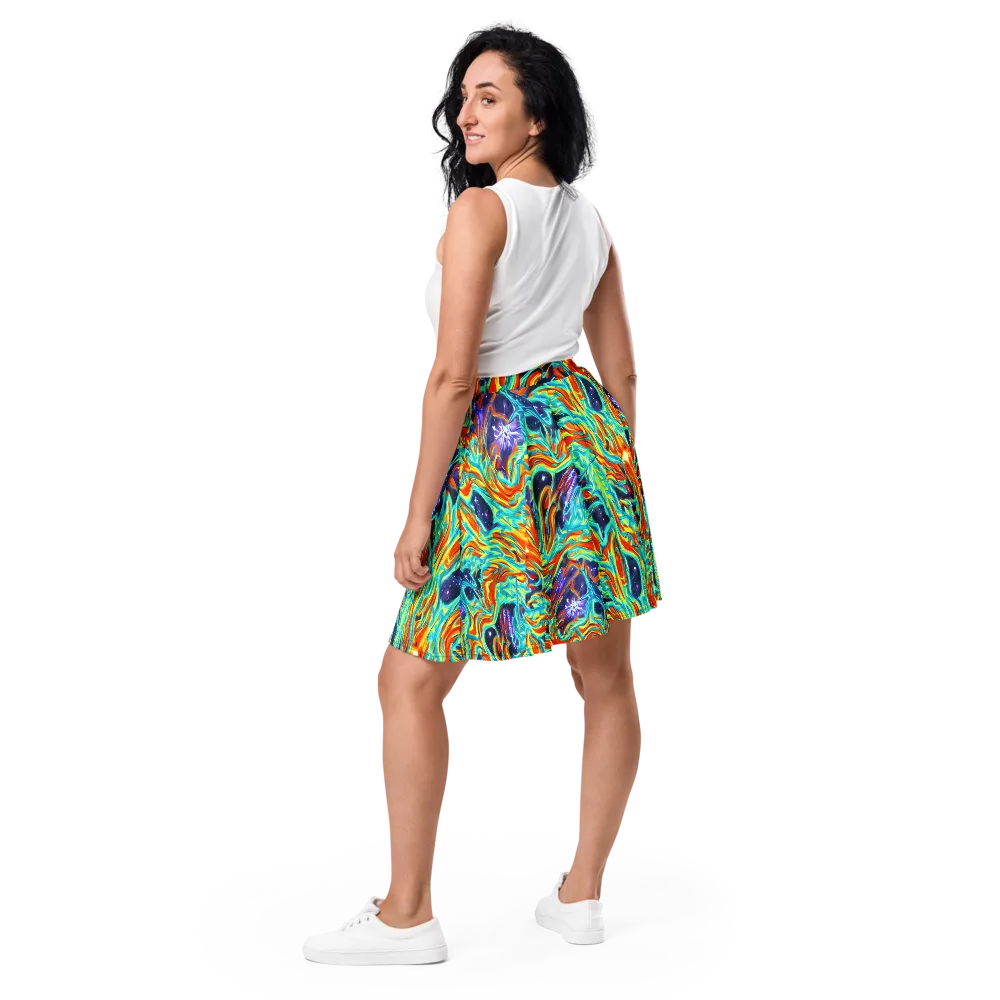 Ultramarine Ember on Skater Skirt — Back
