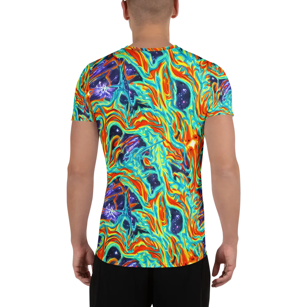 Ultramarine Ember on Men's Athletic T-Shirt — Back