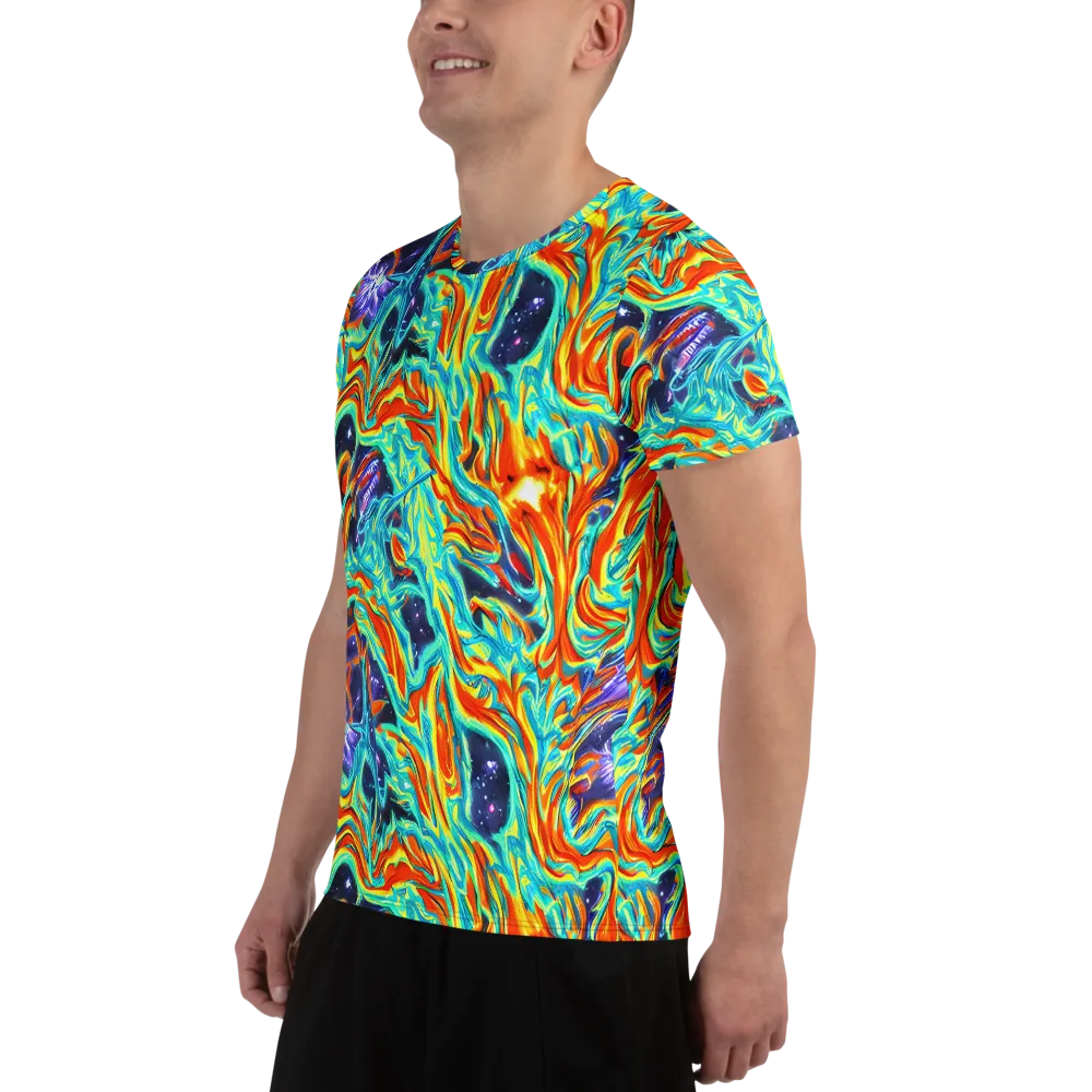 Ultramarine Ember on Men's Athletic T-Shirt — Left