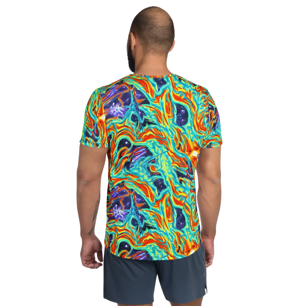 Ultramarine Ember on Men's Athletic T-Shirt — Back