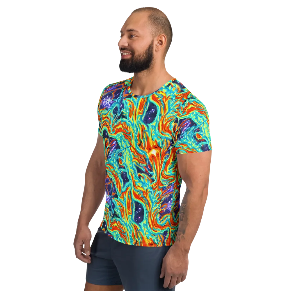 Ultramarine Ember on Men's Athletic T-Shirt — Left