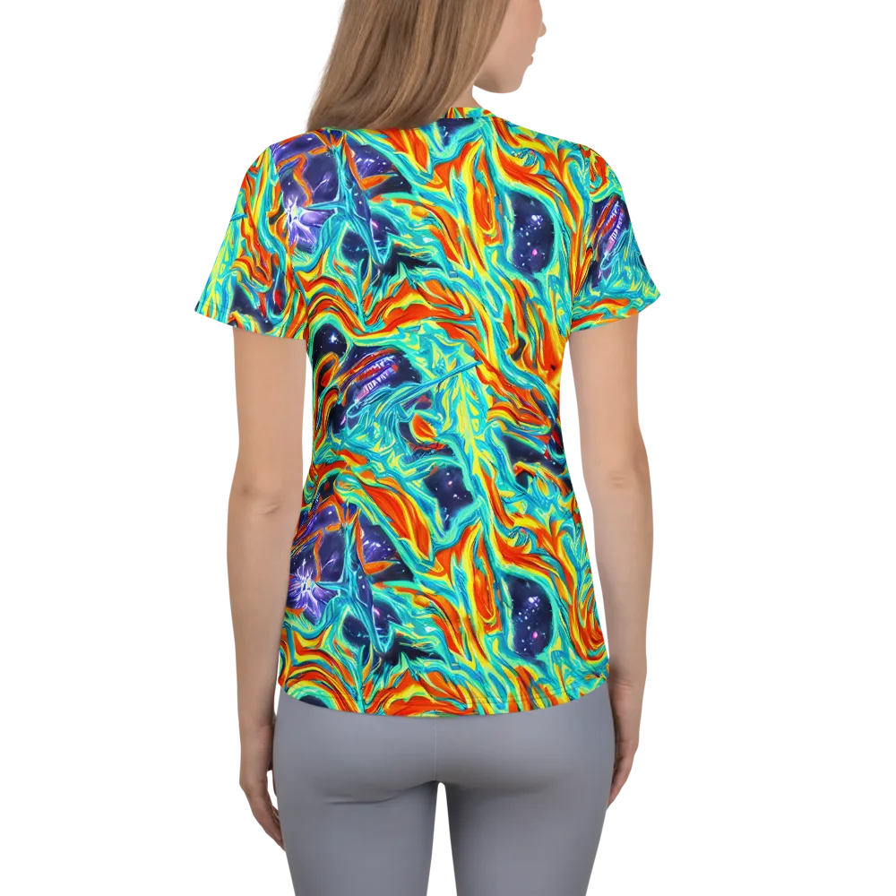 Ultramarine Ember on Women's Athletic T-Shirt — Back