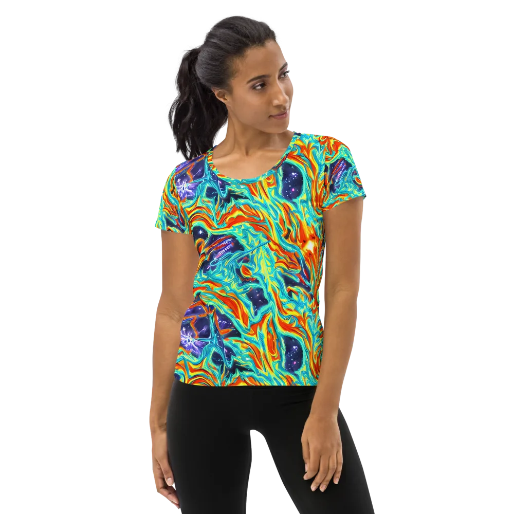 Ultramarine Ember on Women's Athletic T-Shirt — Front