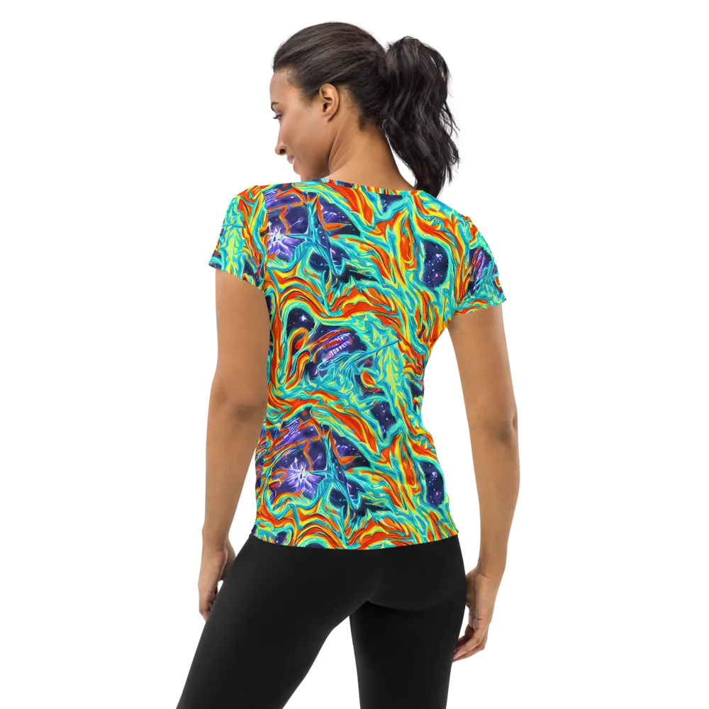 Ultramarine Ember on Women's Athletic T-Shirt — Back