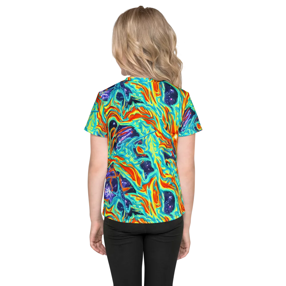 Ultramarine Ember on Kids Crew Neck T-Shirt — Back