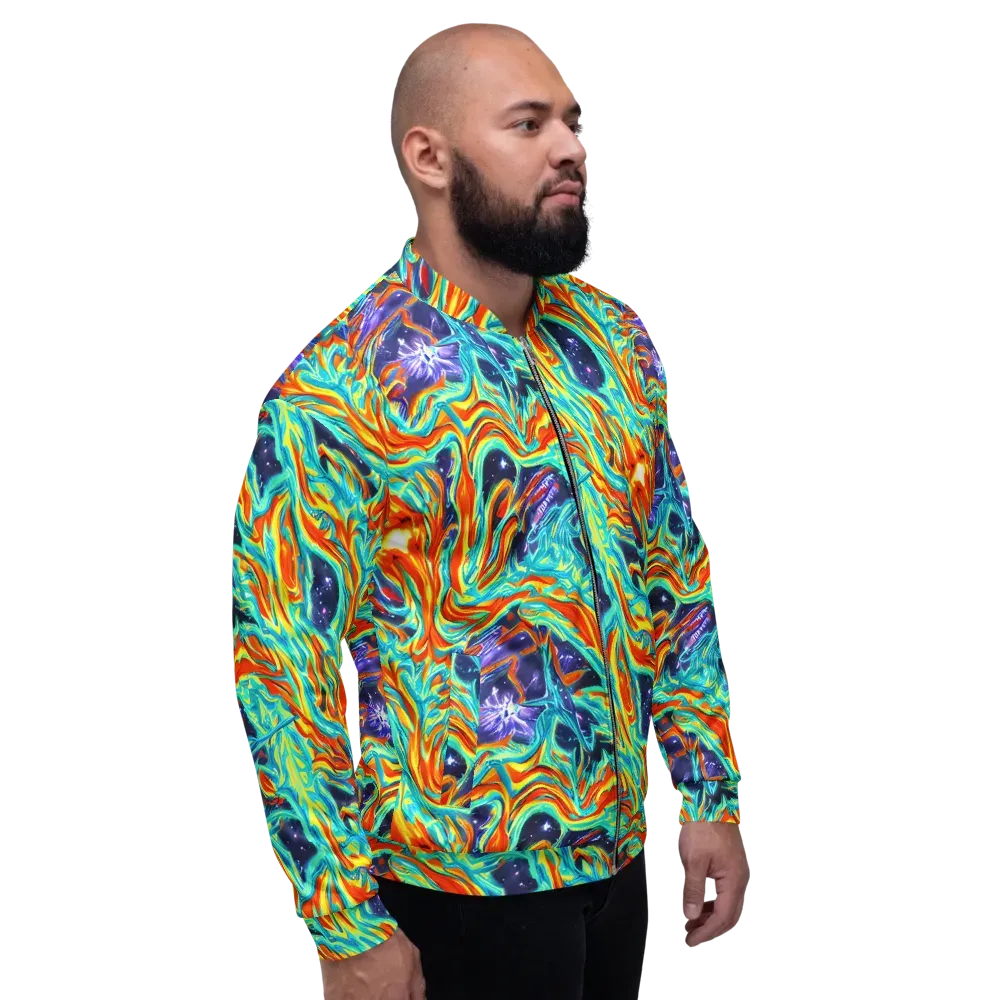 Ultramarine Ember on Bomber Jacket — Right