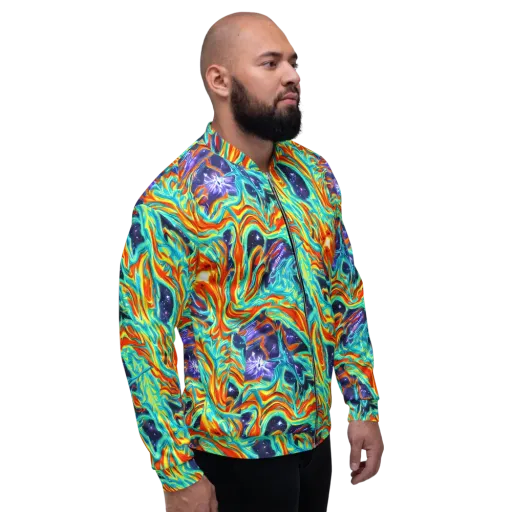 Ultramarine Ember on a Bomber Jacket