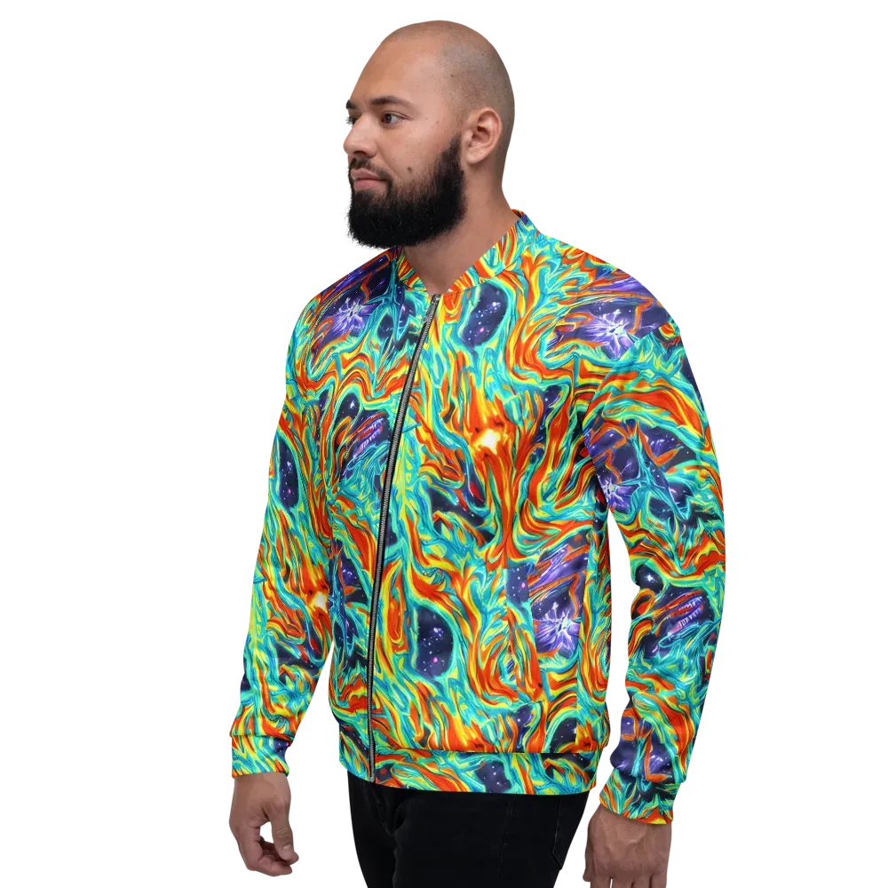 Ultramarine Ember on Bomber Jacket — Left