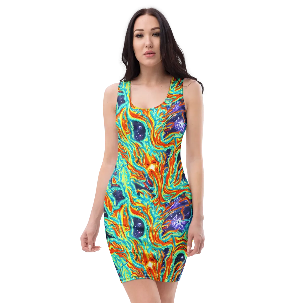 Ultramarine Ember on Bodycon Dress — Front