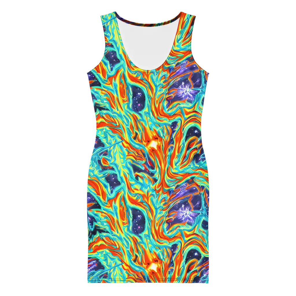 Ultramarine Ember on Bodycon Dress — Front