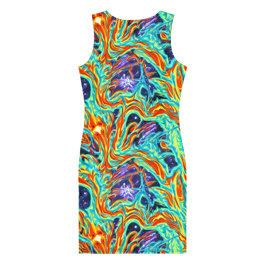 Ultramarine Ember on Bodycon Dress — Back