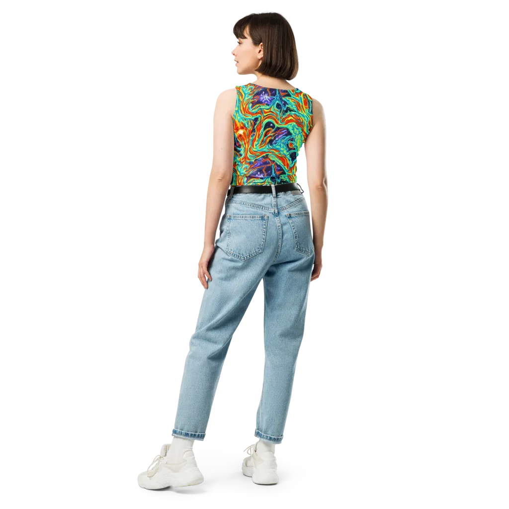 Ultramarine Ember on Crop Top — Back