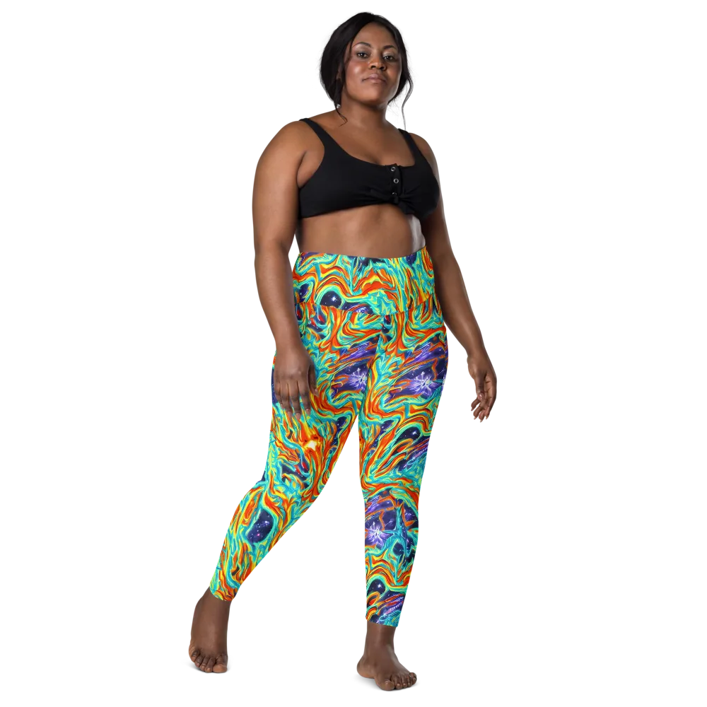 Ultramarine Ember on Leggings with Pockets — Front